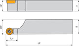 PRAMET Drehwerkzeughalter ISO SRDCL 2020 K 08-A Linkslauf – 125 mm Funktionslänge