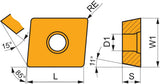 Dormer Pramet Fräswendeschneidplatte APEW 150412ER:M8330 PVD-beschichtet Gold, 10er-Pack