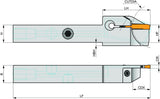 PRAMET Außendrehhalter ISO GL2-A1212HFL-12-40 Einstechtiefe 12 mm Linkslauf
