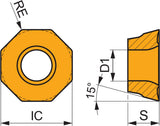 Dormer Pramet Fräswendeschneidplatte ODMT 050508SN-R:M8330 PVD beschichtet Gold