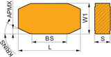 PRAMET Wendeschneidplatte LNGF 401035-MM-S01:T7325 – MT-CVD beschichtet, 3,5 mm Schnitttiefe