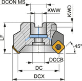 PRAMET Planfräser ISO 100A07R-S45SN12Z-C D.32mm Rechtslauf Schneid-D.115mm