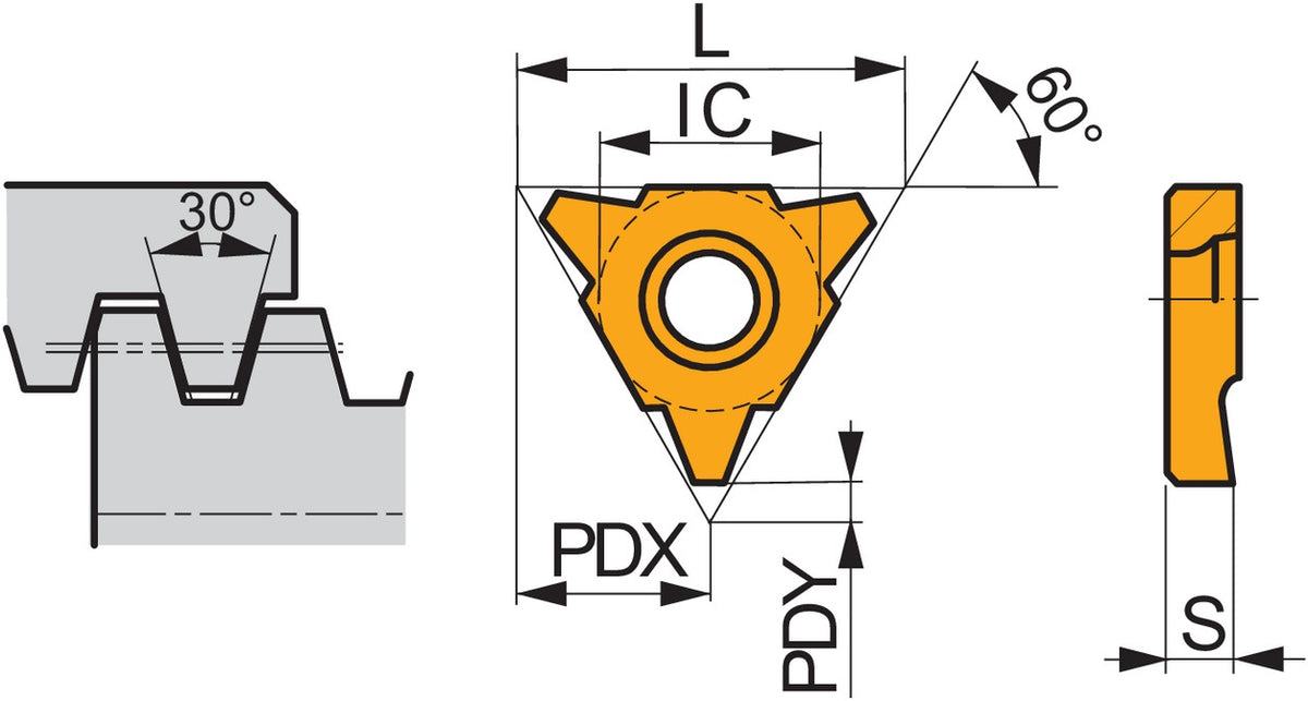 Dormer Pramet Gewindedreh-Wendeschneidplatte TN 22NN600TR:T8030 – PVD-beschichtet, 12,7 mm Innenkreis
