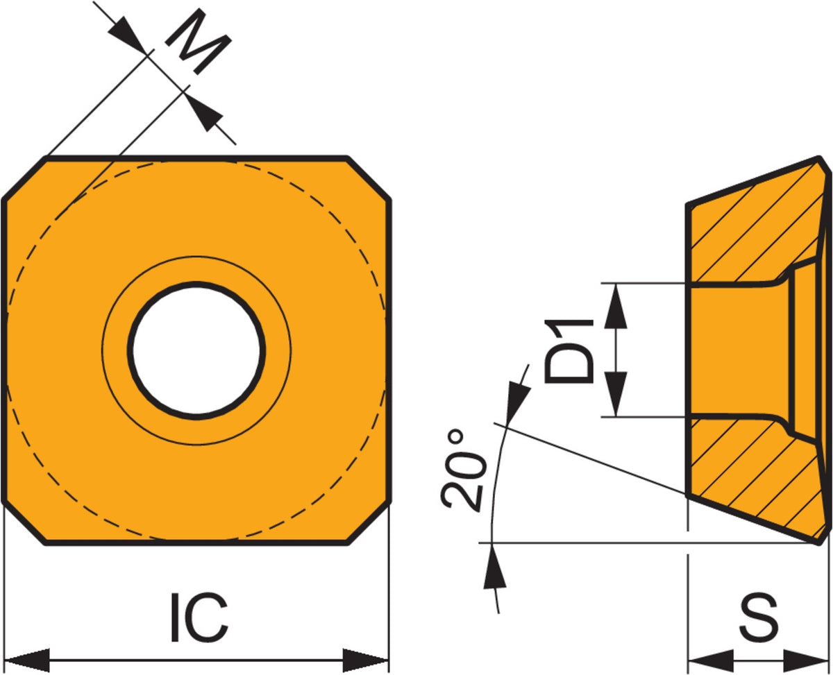 Dormer Pramet Fräswendeschneidplatte SEET 1204AFEN M8330 PVD-beschichtet Gold