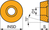 PRAMET Fräswendeschneidplatte RDET 1003 M8340 PVD beschichtet Gold