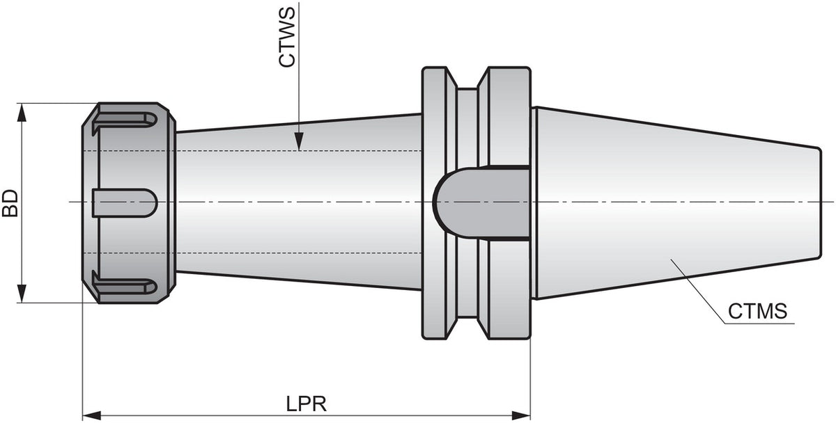 PRAMET ER Spannzangenfutter BT.30 AD-CC.ER16.070, Auskraglänge 70 mm, Ø 32 mm – für MAS BT