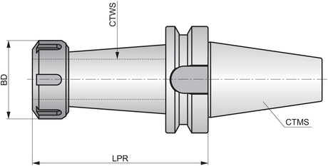 PRAMET ER Spannzangenfutter BT.30 AD-CC.ER16.070, Auskraglänge 70 mm, Ø 32 mm – für MAS BT
