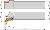 PRAMET Drehwerkzeughalter ISO PDXNL 2020 K 15 Linkslauf – 20 x 20 mm, 125 mm Länge