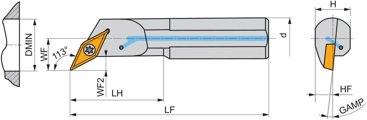 PRAMET Bohrstange ISO A10H-SVXCL 07 D.10mm Linkslauf – Schraubklemmung für VC.. 0702..