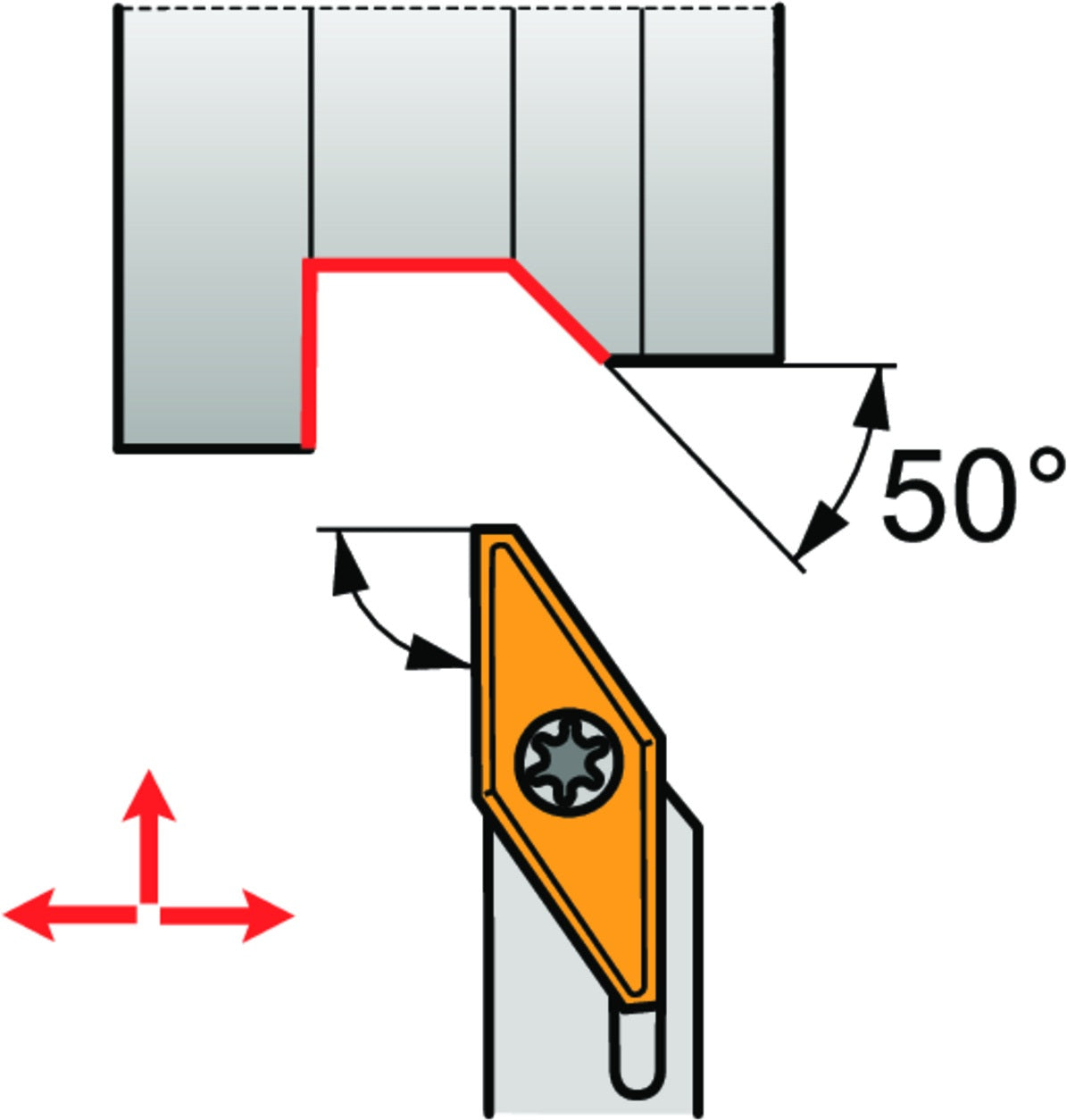 PRAMET Drehwerkzeughalter ISO SVJCL 1212 L 13-DC – Linkslauf, 12 x 12 mm, 140 mm Funktionslänge