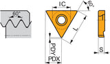PRAMET Gewindedreh-Wendeschneidplatte TN 22NN350-500M:T8030, Innenkreis-D. 12,7 mm