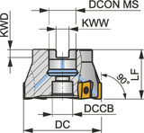 PRAMET Schulterfräser ISO 25A2R042A25-SLN12X-C, D.25mm, 90° Anfahrwinkel, Zylinderschaft DIN 1835A