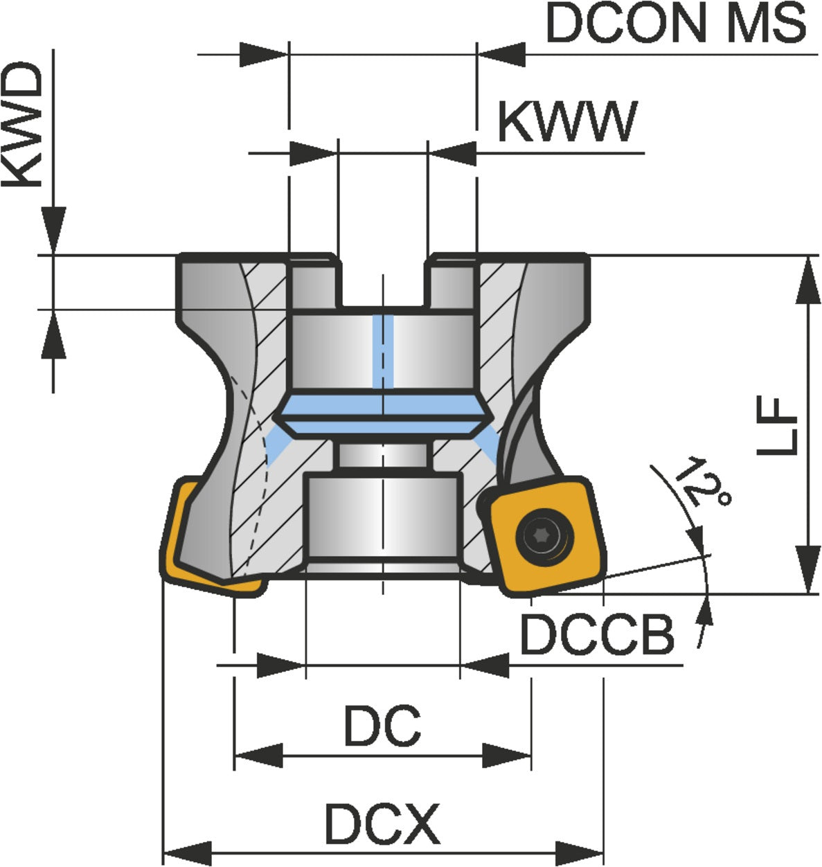 PRAMET Hochvorschubfräser ISO 35E3R050A32-SSO12-C D.32mm Schneid-D.35mm