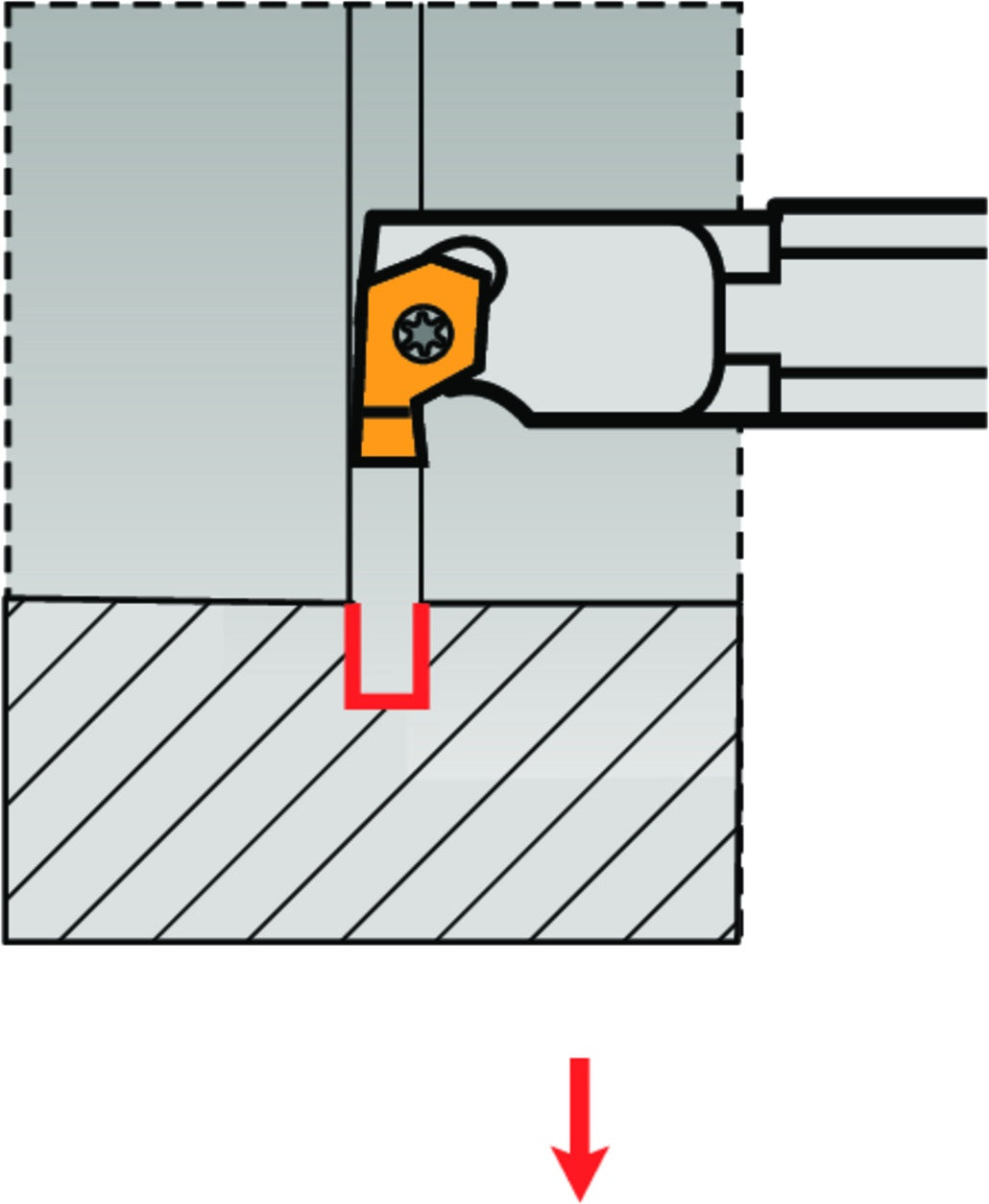 PRAMET Einstechbohrstange ISO P61.SGL-0012M-06 D.12mm Linkslauf für Innenstiche
