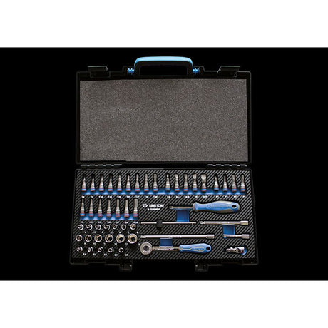 KING TONY Profi-Werkzeuge - 1/4" 6-Kant Steckschlüssel-Set, mit Zubehör - 50 tlg. 2550MRE