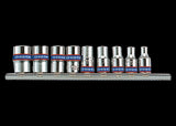 KING TONY Profi-Werkzeuge - 1/4" Steckschlüssel-Set, metrisch, Steckleiste - 9 tlg. 2509MR