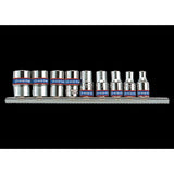 KING TONY Profi-Werkzeuge - 1/4" Steckschlüssel-Set, metrisch, Steckleiste - 9 tlg. 2509MR