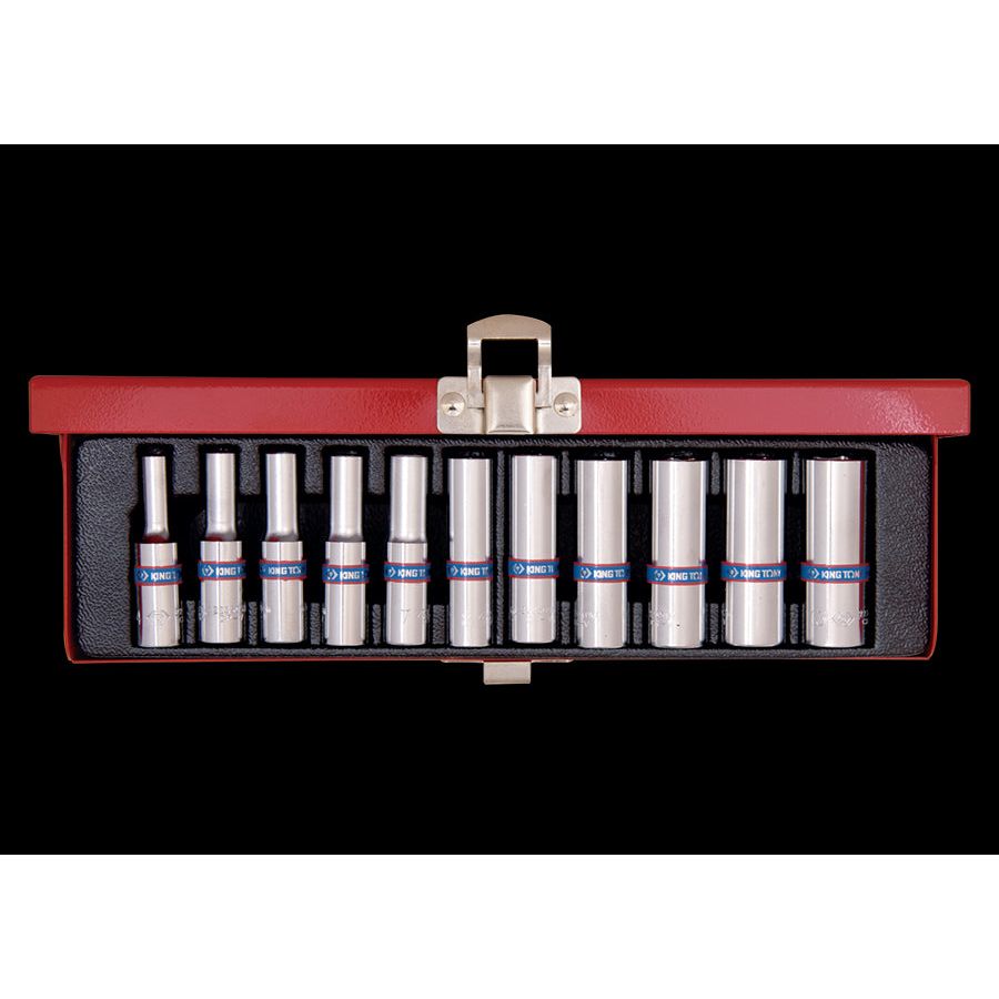 KING TONY Profi-Werkzeuge - 1/4" Steckschlüssel-Set, metrisch - 11 tlg. 2511MR