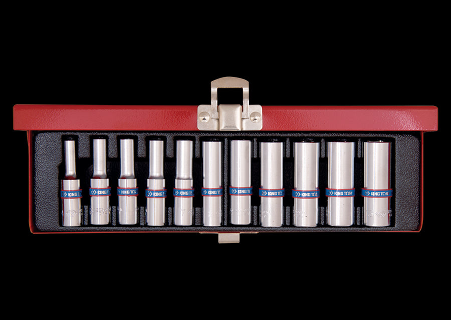 KING TONY Profi-Werkzeuge - 1/4" Steckschlüssel-Set, metrisch - 11 tlg. 2511MR