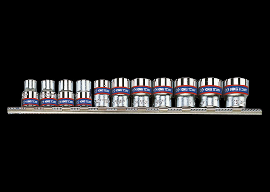 KING TONY Profi-Werkzeuge - 1/4" Steckschlüssel-Set, metrisch, Steckleiste - 11 tlg. 2011MR