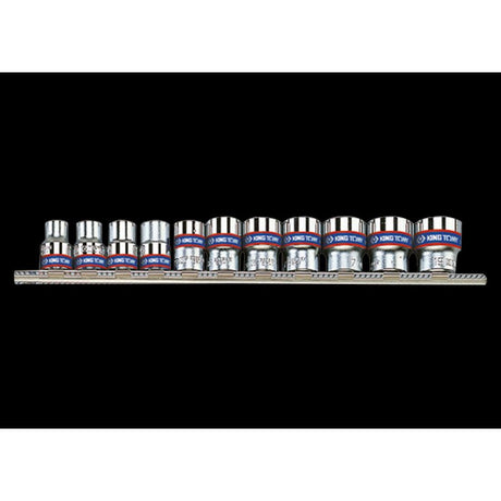 KING TONY Profi-Werkzeuge - 1/4" Steckschlüssel-Set, metrisch, Steckleiste - 11 tlg. 2011MR