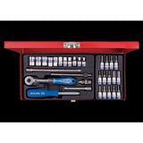 KING TONY Profi-Werkzeuge - 1/4" Steckschlüssel-Set, metrisch, mit Zubehör - 31 tlg. 2531MR03
