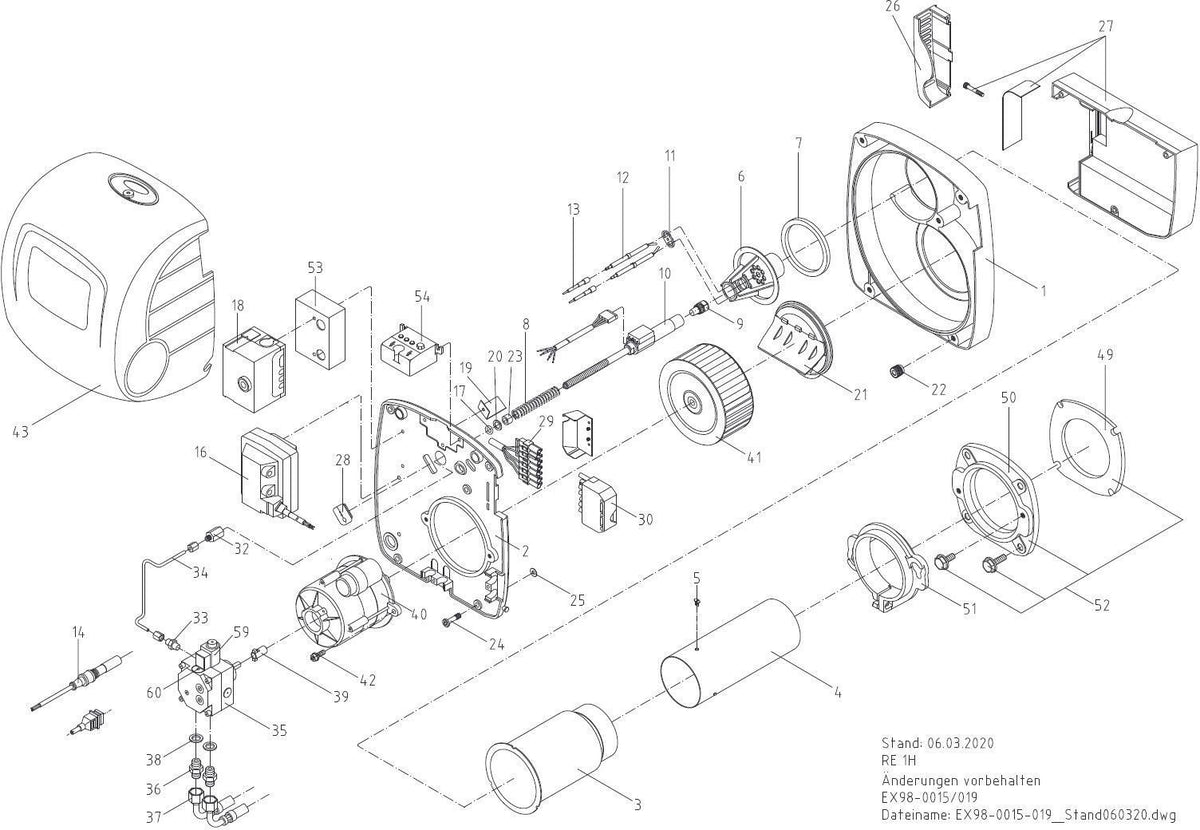 MHG Raketenbrenner RE 1.19 HK – 1-stufiger Ölbrenner, 15-19 kW, leise & schadstoffarm