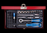 KING TONY Profi-Werkzeuge - 1/4" Steckschlüssel-Set, metrisch, mit Zubehör - 51 tlg. 2551MR