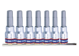 KING TONY Profi-Werkzeuge - 1/4" 6-Kant Steckschlüssel-Set, Steckleiste - 7 tlg. 2127PR