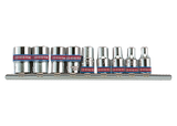 KING TONY Profi-Werkzeuge - 1/4" Steckschlüssel-Set, Zoll, Steckleiste - 9 tlg. 2509SR