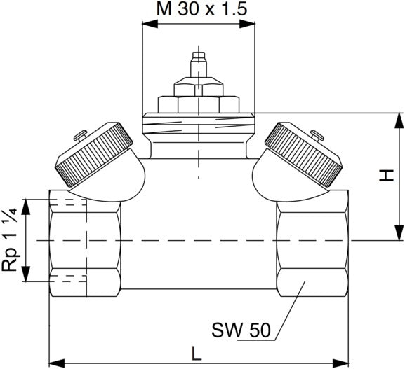 Oventrop Hycocon HTZ Regelventil DN 15, 1/2" IG, PN 16, thermostatisierbar