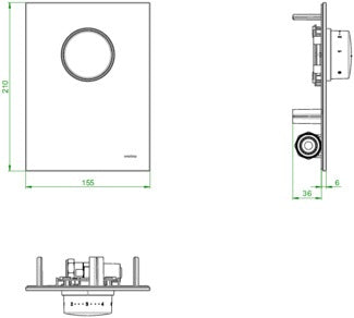 OVENTROP Abdeckung mit Thermostat Echtglas weiß für Unibox T-RTL