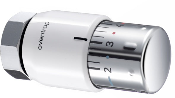 OVENTROP Thermostat Uni SH weiß/chrom – mit Nullstellung & Flüssig-Fühler für Heizkörper