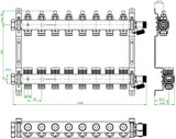 OVENTROP Multidis SFQ Edelstahl-Heizkreisverteiler mit Durchflussindikator, 2 Heizkreise, Q-Tech