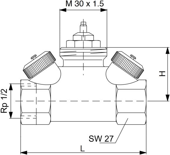 Oventrop Hycocon HTZ Regelventil DN 15, 1/2" IG, PN 16, thermostatisierbar