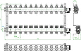 OVENTROP Multidis SFQ Edelstahl-Heizkreisverteiler mit Durchflussindikator, 2 Heizkreise, Q-Tech