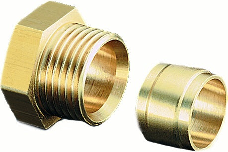 OVENTROP OV Anschlusssatz 2-fach Messing 6 mm – Klemmringverschraubung für Heizungsanlagen