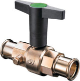 OVENTROP Optibal Knebelgriff-Kugelhahn DN 15 beidseitig Pressanschluss, vernickelt