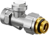 OVENTROP Absperrverschraubung Combi 3 Multiflex 3/4Z ÜMx1/2Z IG – Messing vernickelt, mit Quetschset