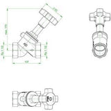 Oventrop Schrägsitzventil RG mit PTFE-Dichtung, DN 15, PN 25, ohne Entleerung