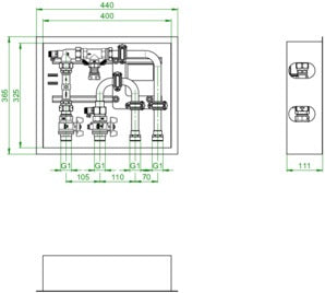 OVENTROP Floorbox UH Anbindung – Verteilerlose Anbindung für Flächenheizungen, horizontale Stranganbindung