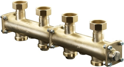 Oventrop Regumat Modulverteiler DN 25 Messing mit Isolierung für 2 Heizkreise