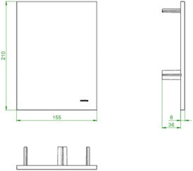 OVENTROP Abdeckung für Unibox vario geschlossen – Echtglas weiß, passend für T-RTL und TQ-RTL