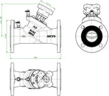 OVENTROP Hydrocontrol VFC Strangregulierventil PN 16 DN 20 Flansch – Grauguss, mit Messventilen