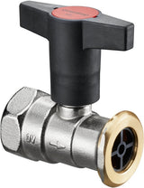 OVENTROP Optibal P Pumpenkugelhahn DN 25 mit Sperrventil, Messing vernickelt