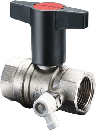OVENTROP Optibal Knebelgriff-Kugelhahn PN 16 Messing mit Entleerung DN 15 1/2 Zoll IG