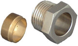 OVENTROP Ofix Klemmringverschraubung 1/2 Zoll x 10 mm für Kupferrohre, Messing, vernickelte Druckschraube