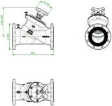 OVENTROP Hydrocontrol VFC Strangregulierventil PN 16 DN 20 Flansch – Grauguss, mit Messventilen