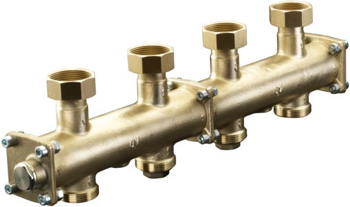 Oventrop Regumat Modulverteiler DN 25 Messing mit Isolierung für 2 Heizkreise