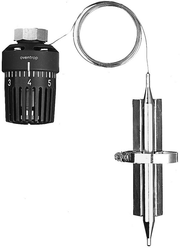 OVENTROP Temperaturregler mit Anlegefühler, Wärmeleitsockel & 2 m Kapillarrohr, 20-50 °C
